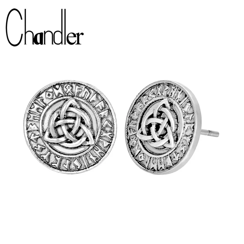 Chandler 1 шт. Славянский талисман викингов треугольник целти узел серьги гвоздики