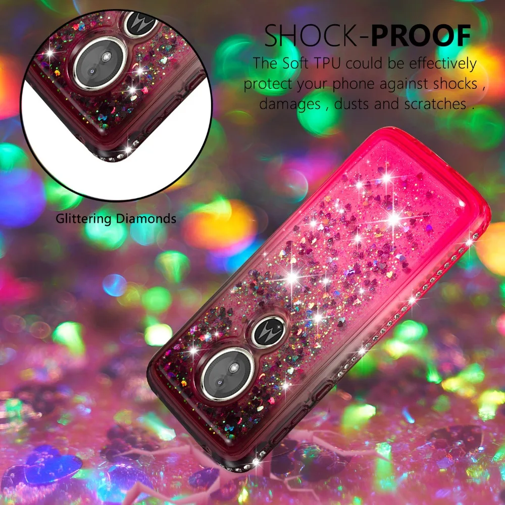 Алмазный Блестящий силиконовый чехол для Motorola Moto E5/E5 Plus, жидкий зыбучий песок, блестящий плавающий чехол для Moto E5 Plus E5