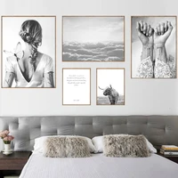 nordic poster black and white love warrior posters and prints wall art canvas painting sky bird hand abstract canvas frameless