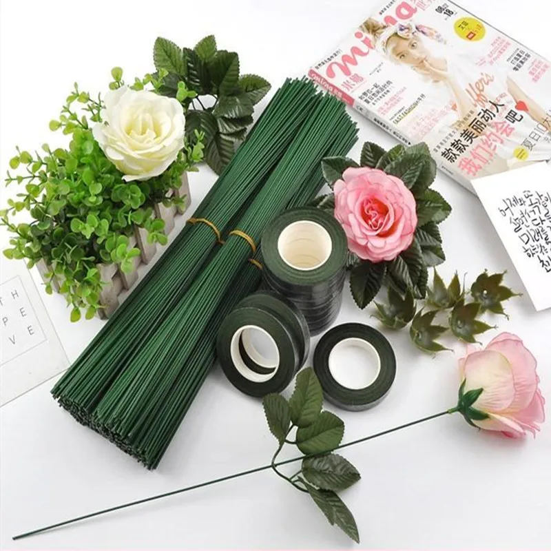 Lucia Crafts 12/24 шт Зеленые Холдинг Цветы стебли DIY чулок цветочные ветви искусственные