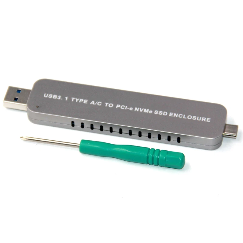 M key NVME PCI Express M.2 SSD HDD Enclosure 2 in 1 USB3.1 Type A C to PCI-E NGFF Portable Box for Samsung 960 EVO PM961 PM951