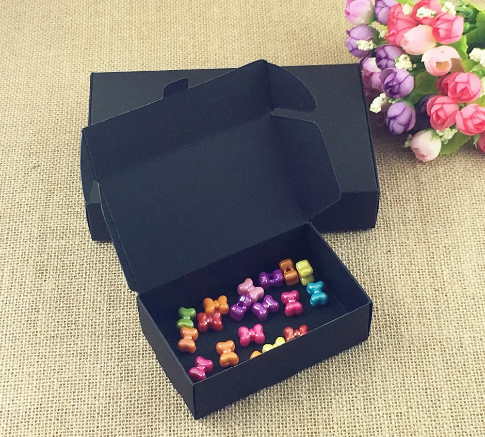 24 шт./лот натуральная коричневая и черная Подарочная коробка для свадьбы дня