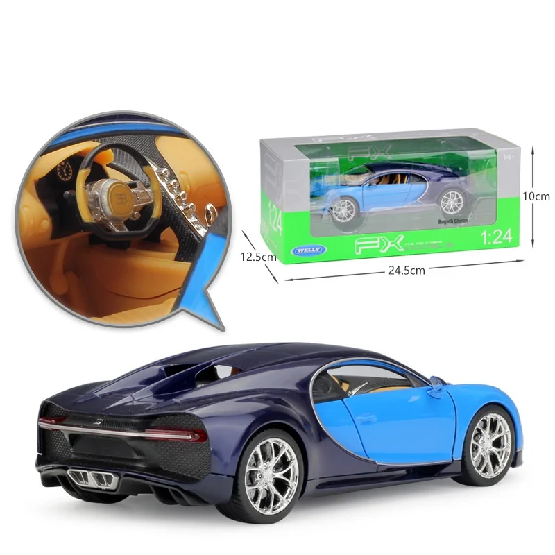 Welly 1:24 Bugatti Chiron Супер спортивный автомобиль литья под давлением модель автомобиля игрушечный автомобиль