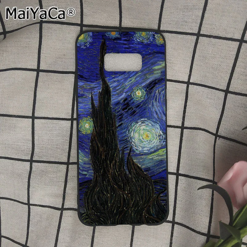 Чехол с изображением звездной ночи из м/ф Крик мунч Ван Гога для samsung galaxy s8 s9plus