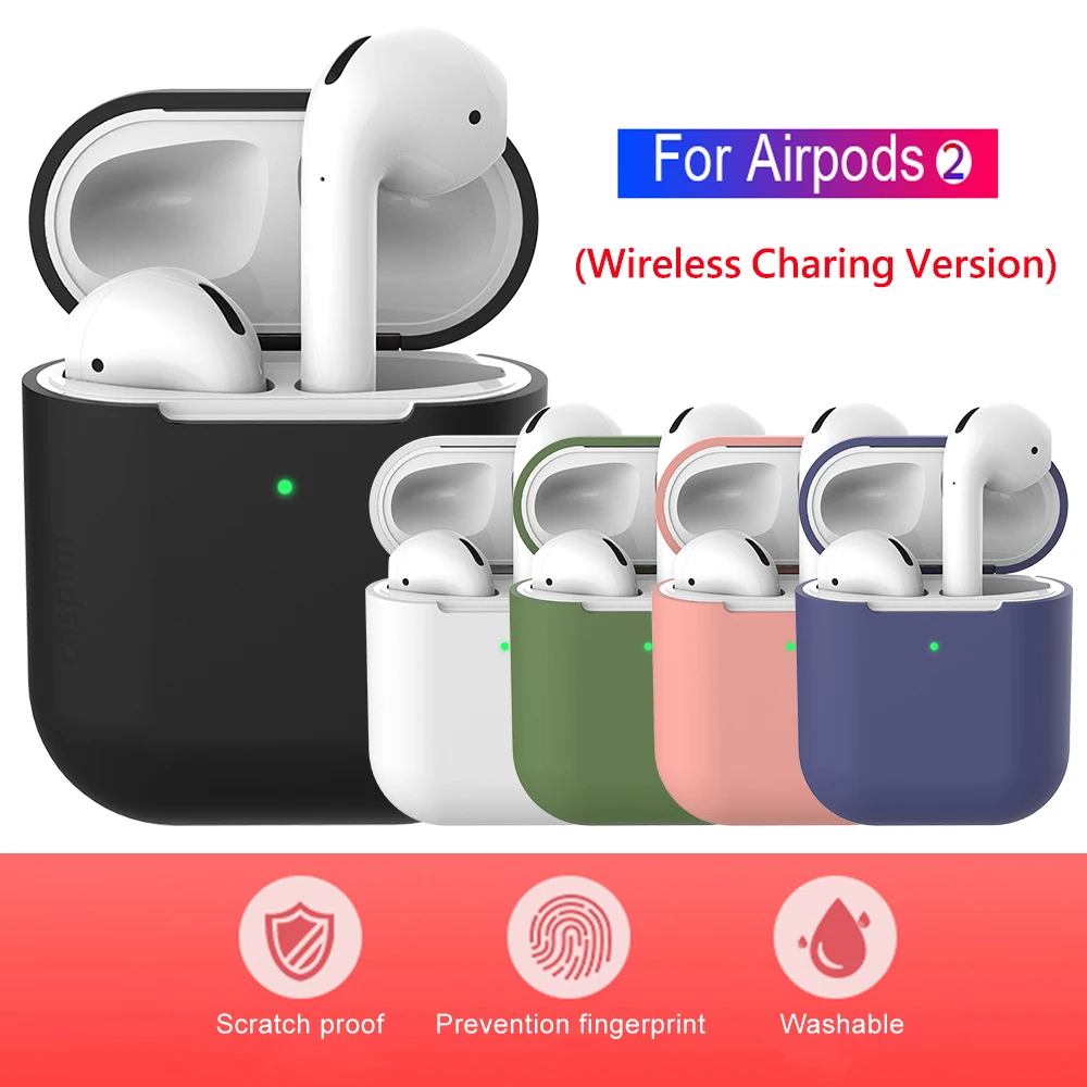 Чехол для беспроводных наушников AirPods 2 защитный силиконовый мягкий чехол с Bluetooth