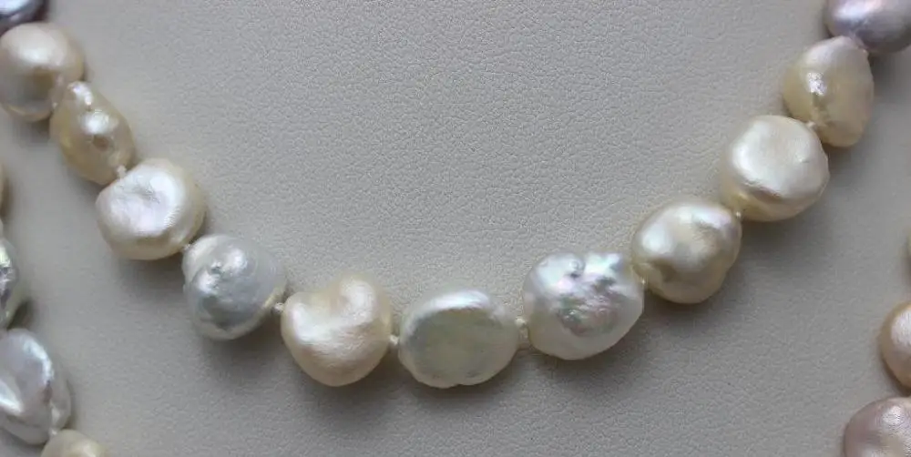 Многоцветный Пресной Воды жемчужное ожерелье в стиле барокко 11x11 мм 33.5 INCH