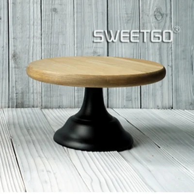 Light coffee 25cm Деревянный аксессуар для торта, металлическая основа, подставка для торта, дисплей, поднос, Свадебная вечеринка, украшение стола, поставщик, аксессуары для торта, инструменты для печенья - Цвет: Light coffee 25cm