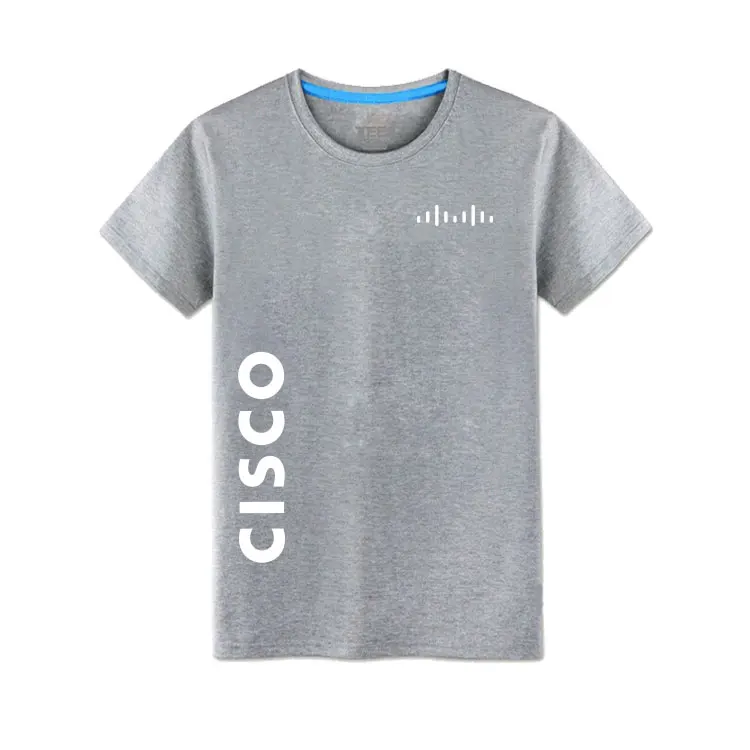 Для мужчин и женщин Новое поступление летняя футболка Cisco однотонные топы с