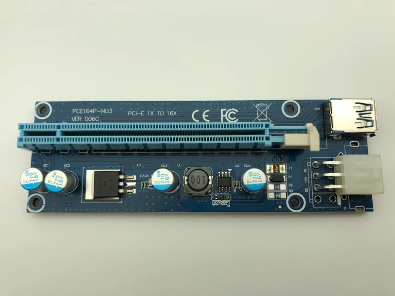 Карта расширения VER006C PCI E 1x к 16x Express Riser USB 3 0 кабель SATA 6Pin IDE источник питания для