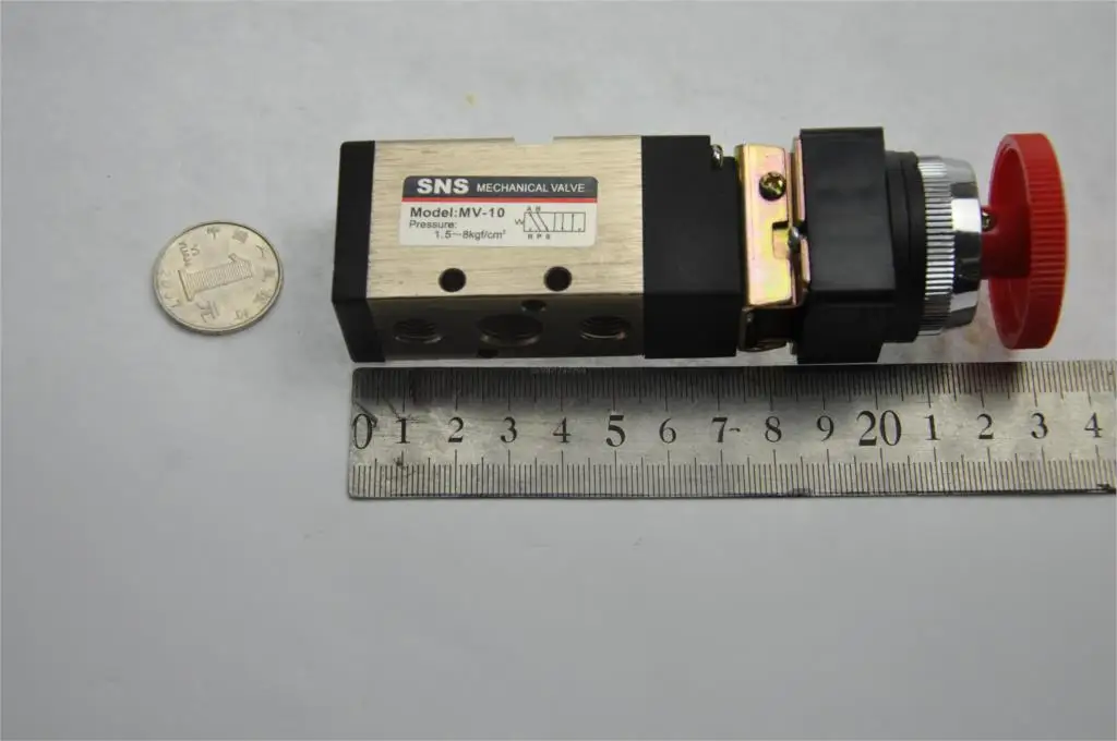 SNS pneumatic air mechanical valve MV-10 1/4'ɻSPT hand control push button 2/5 way | Обустройство дома