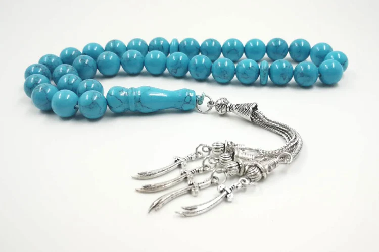 Turquoises Tasbih Мужские аксессуары 23 февраля подарок sabh молитвенные бусины 33 бусины из камня браслет