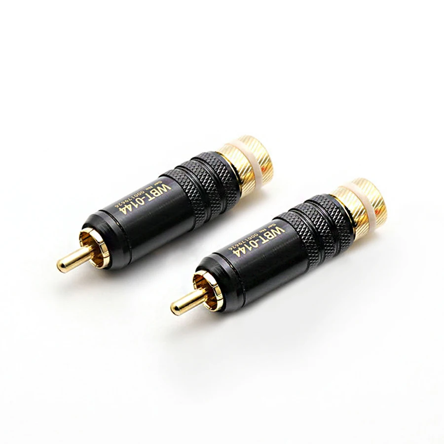 4 шт./лот новинка позолоченный медный RCA штекер прочный разъем винты для пайки