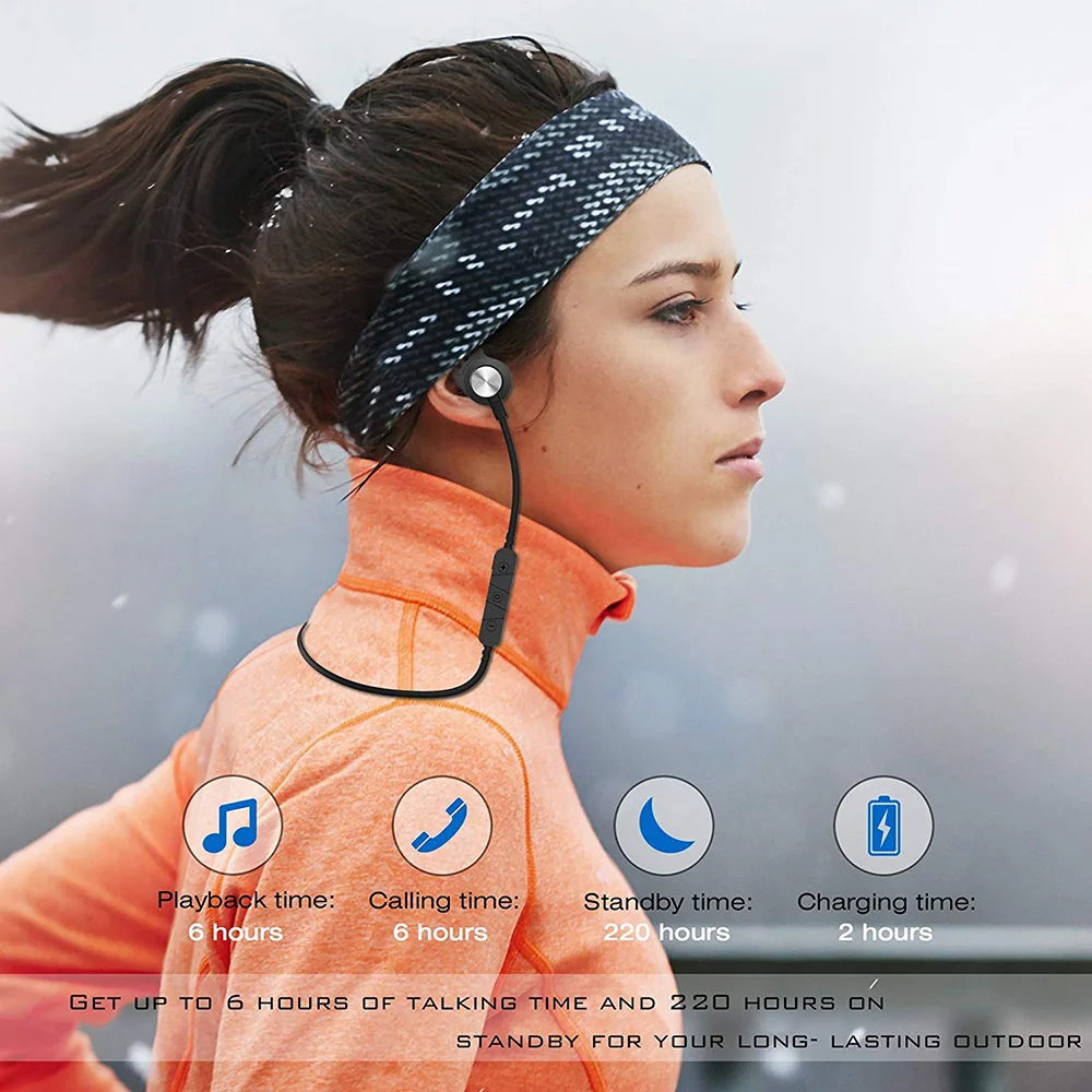 Саго Bluetooth наушники V4.2 магнитных шейным Super Bass с микрофоном Спорт гарнитура для
