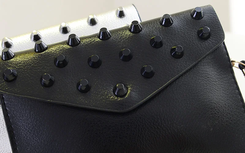 Модные мини и маленькие заклепки женские сумки месенджер на мобильный телефон