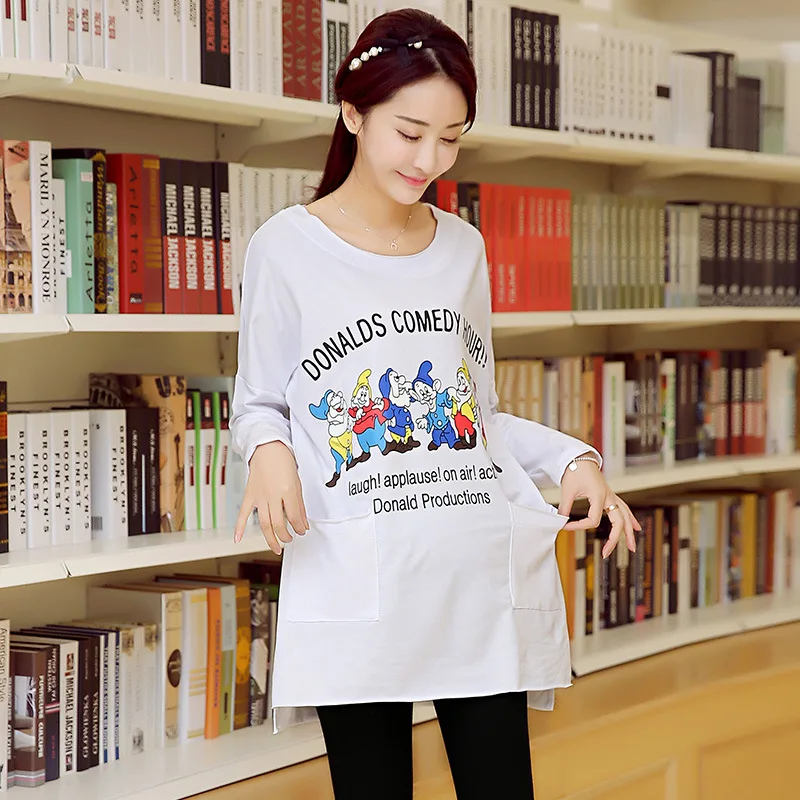 free shipping maternity lovely cartoon long-sleeved pregnant women spring fashion T-shirt - 3511 | Мать и ребенок