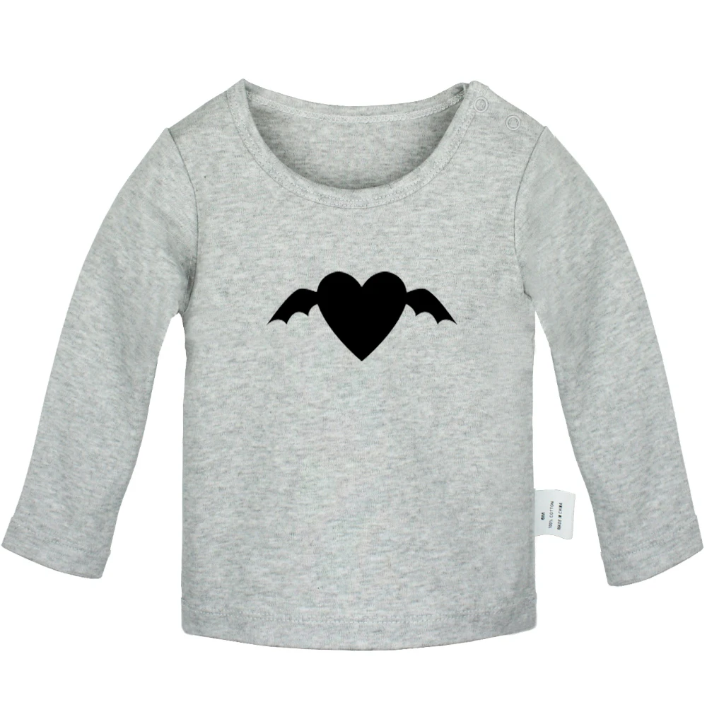 Halloween Black Bat Flying Witch evil pumpkin lantern Newborn Baby T-Shirts Toddler Graphic Long Sleeve Solid color Tee Tops |