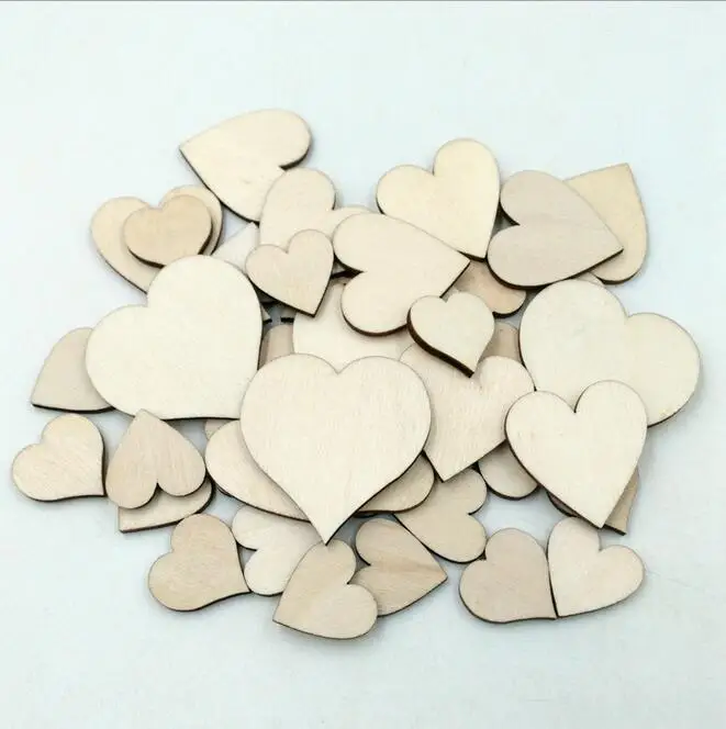 Heart 50 шт деревянные рождественские украшения дерево/снежинка/сердце/звезда Искусство Декор Скрапбукинг Ремесло симпатичная кнопка для поделок своими руками - Цвет: Heart