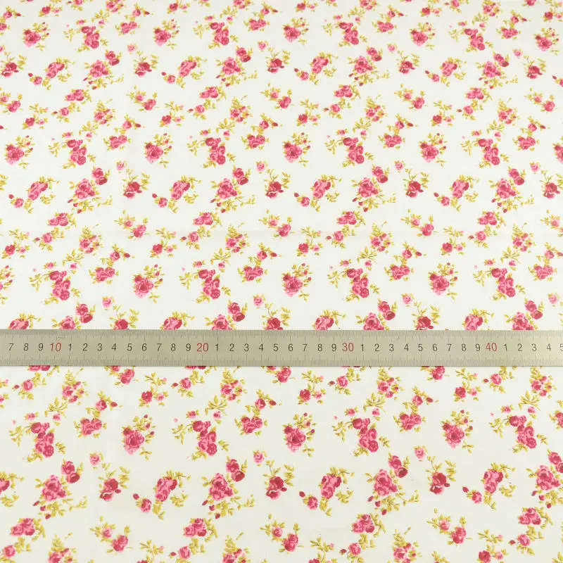 2016 News Printed Red Floral Designs Teramile Fabrics Fat Quarter Cotton Fabric Home Textile for Patchwork Doll Colthing Crafts | Дом и сад