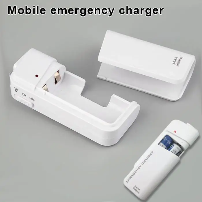 Универсальный портативный USB аварийный 2 AA аккумулятор удлинитель Зарядное устройство блок питания JLRL88