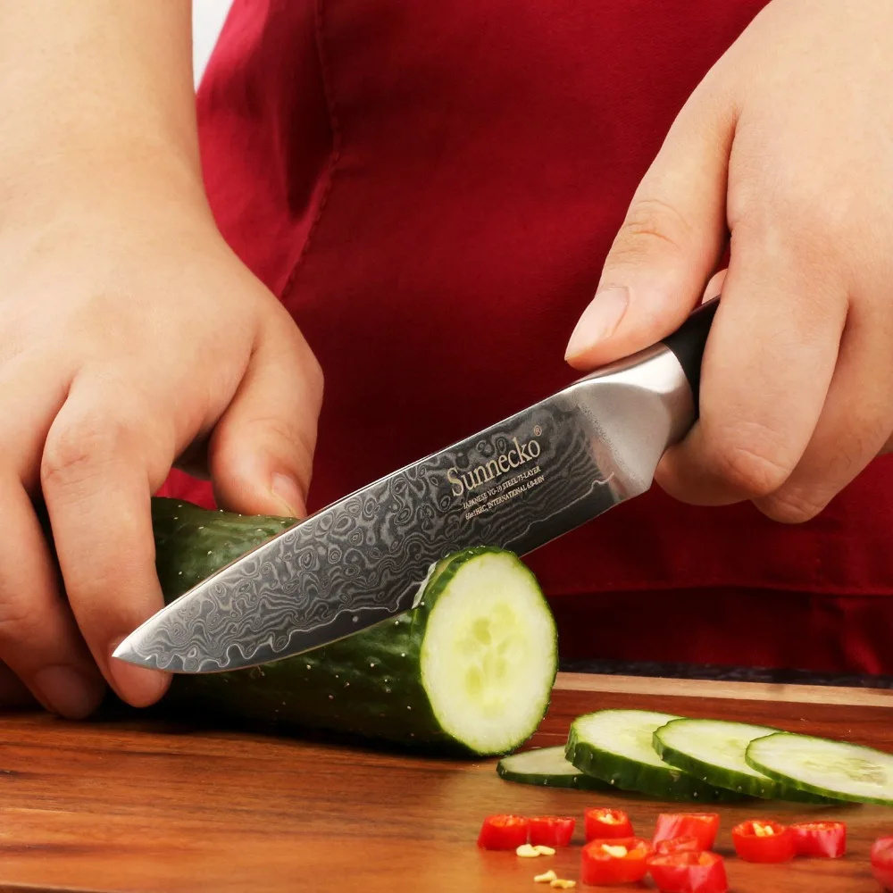 SUNNECKO 2 шт. Кухня ножи нож хозяйственный santoku японский Дамаск VG10 Сталь Sharp G10