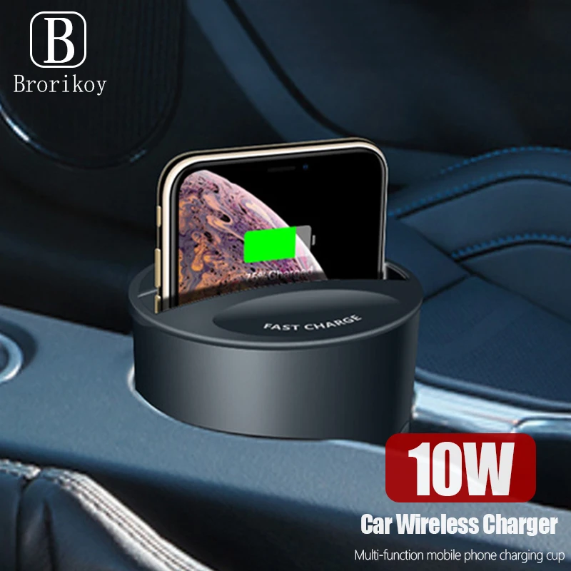 Автомобильное беспроводное зарядное устройство с USB Type C Qutput для iPhone X XS XR 10 Вт Samsung