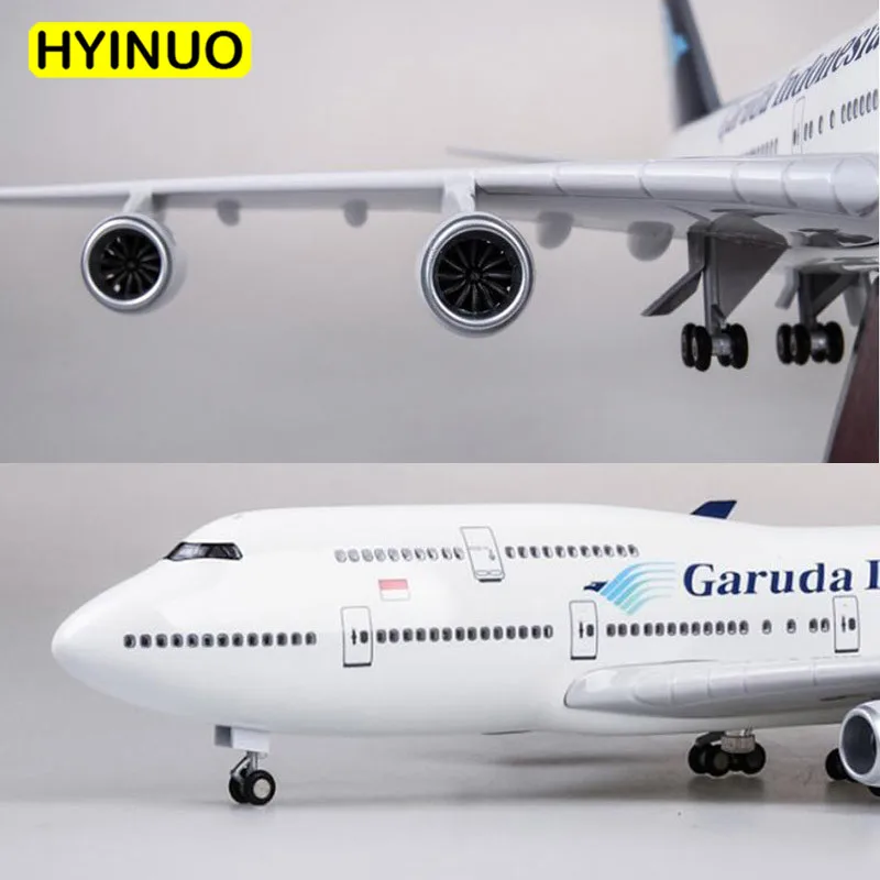 47 см 1/150 масштаб игрушечные модели самолетов Boeing B747 Garuda индонезийская модель самолета с светильник и колесами из полимерного пластика