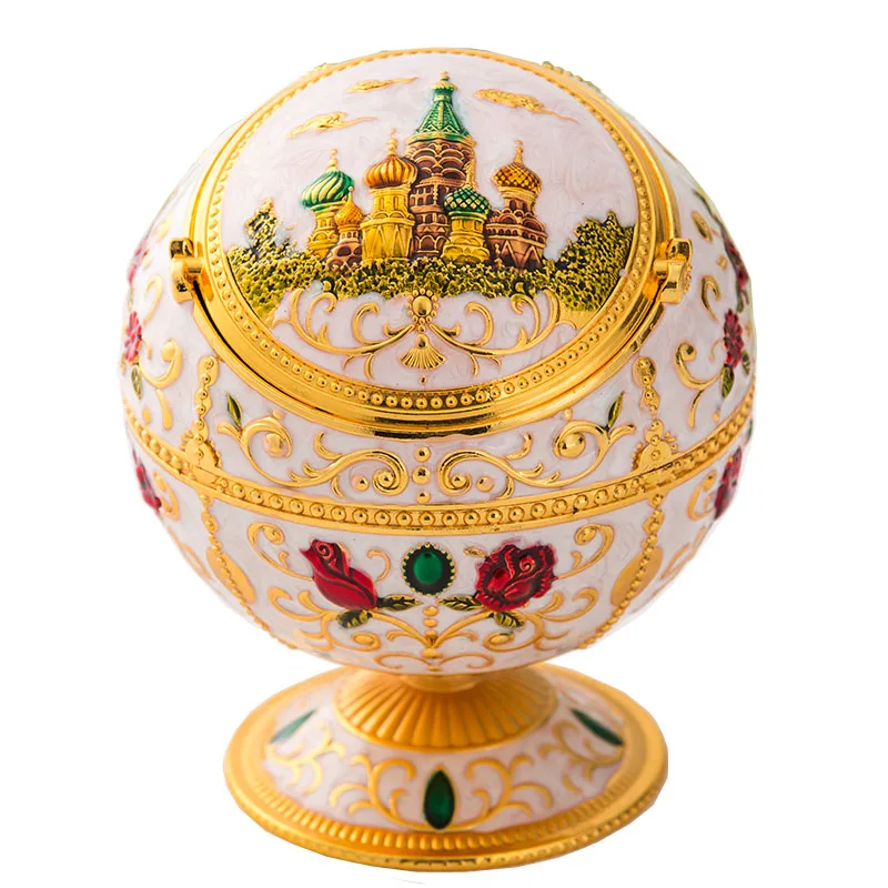 

Globe Ashtray With Cover Fashion Personality Multifunctional Home Room Tellurian Retro Ashtray Boyfriend Gift R428