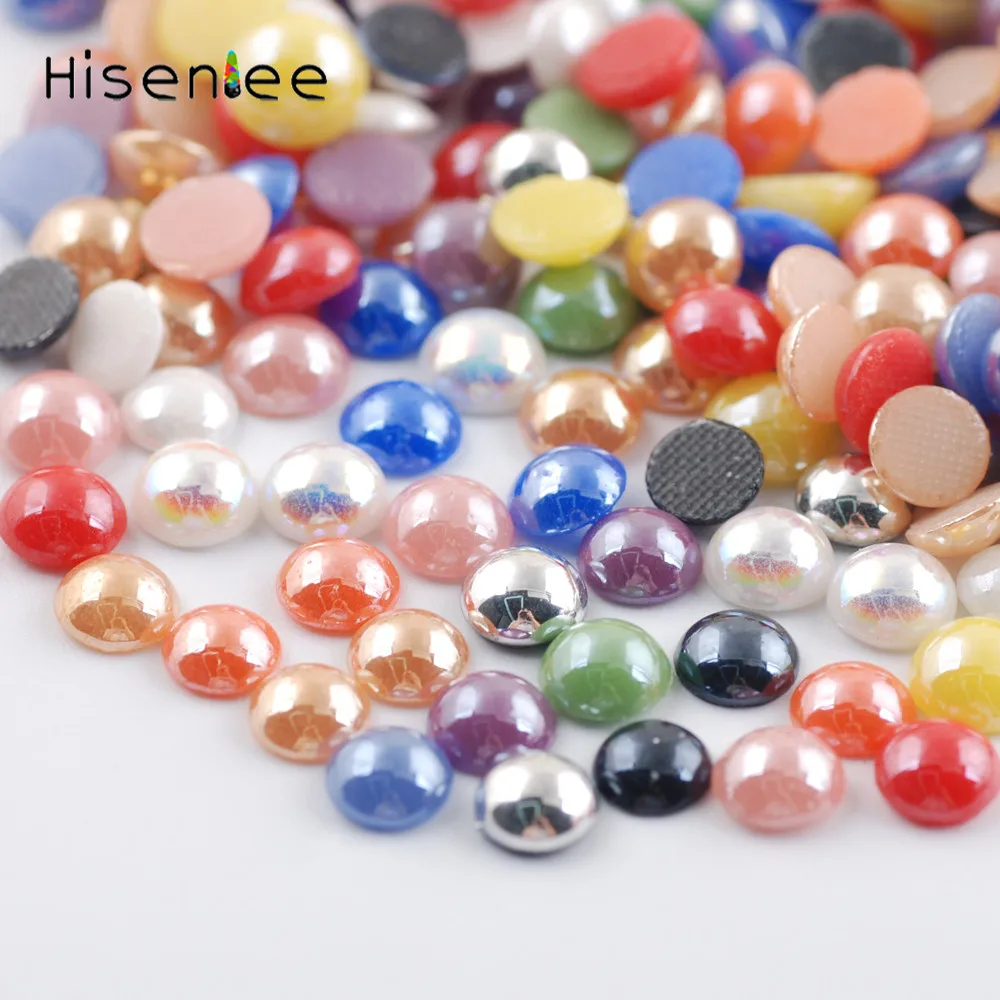 3D разноцветные полукруглые керамические Стразы для украшения дома 100 шт.