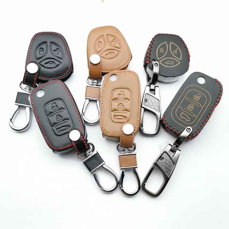 Кожаный чехол для ключей 100% кошелек автомобильных с цепочкой Vesta LADA Granite Kalina Priora X
