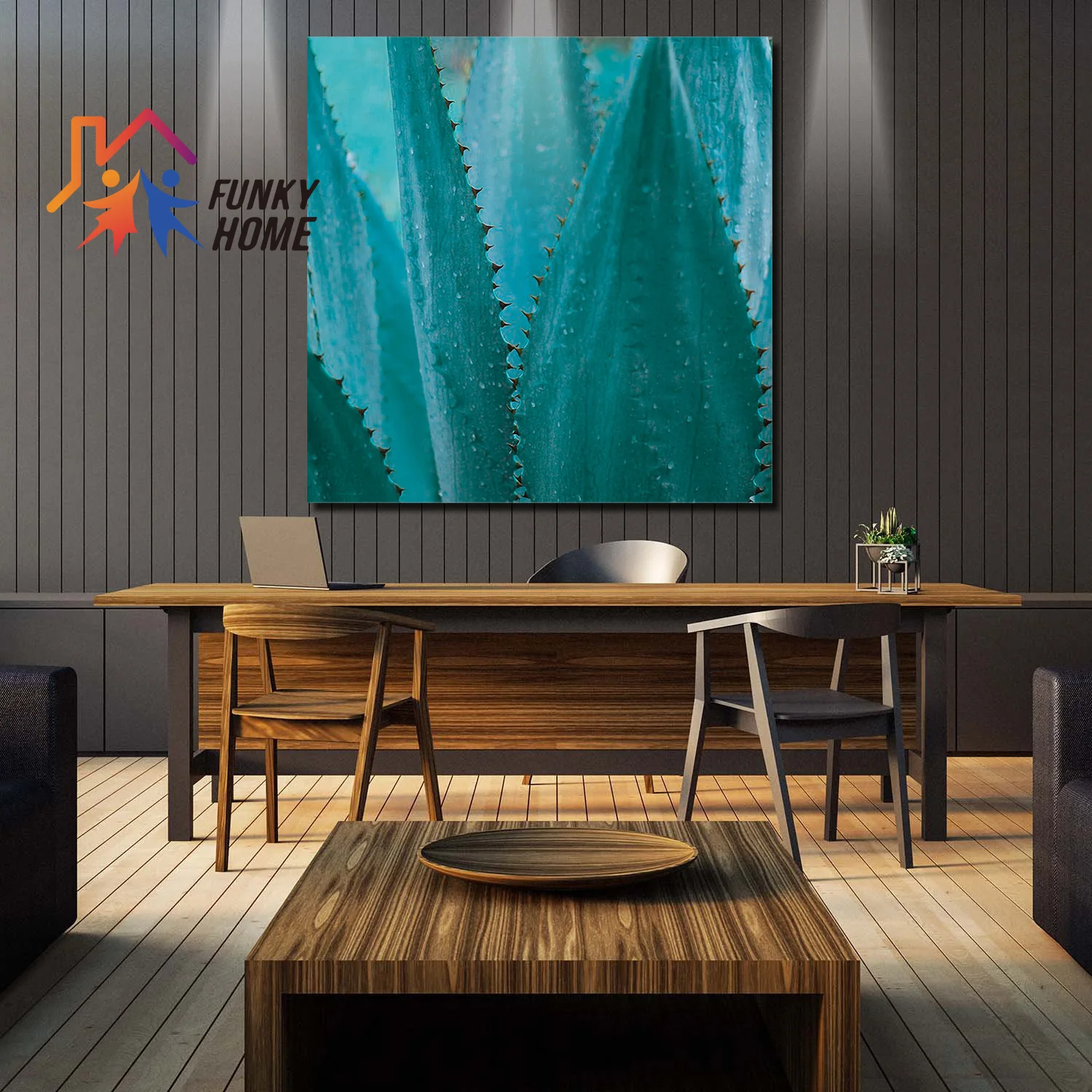Funkyhome Картина на холсте Agave растение Настенная картина в рамке спальня гостиная