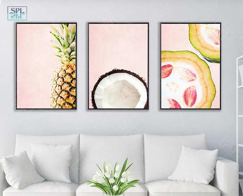 SPLSPL Modern Minimalist Nordic Style Fruit and Vegetable Canvas Art Print Painting Picture Home Decor Wall No Frame | Дом и сад