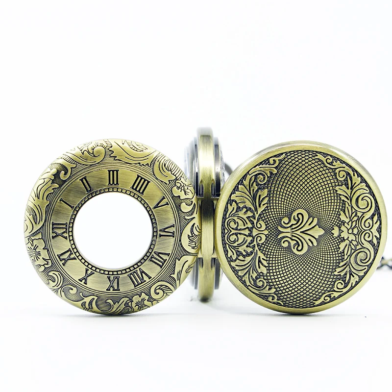 Винтажные серебряные механические мужские часы с двойным циферблатом Римский циферблат Мужские часы ручной Ветер Механические карманные часы с цепочкой FOB PJX1252