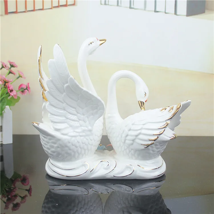 Керамика украшения дома творческие фарфор для животных фигурка лебедя
