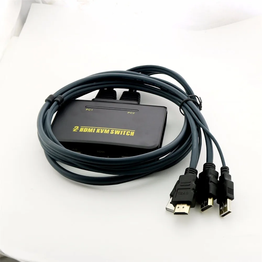 1 шт. 120 см 2 портовый двухпортовый USB 0 HDMI KVM переключатель с кабелем для двух