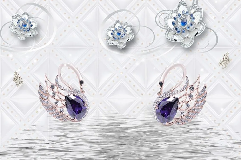 3D обои стерео украшения цветок лебедь для гостиной роскошный диван спальня ТВ