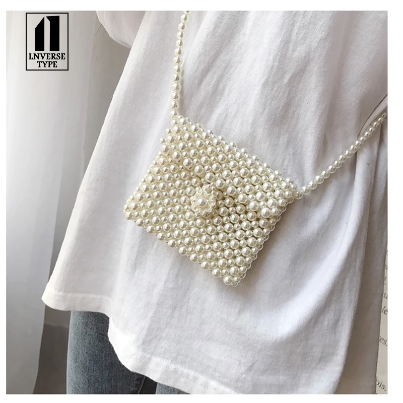 Ручной работы бисером сумки с жемчугом для женщин вечерний клатч телефон