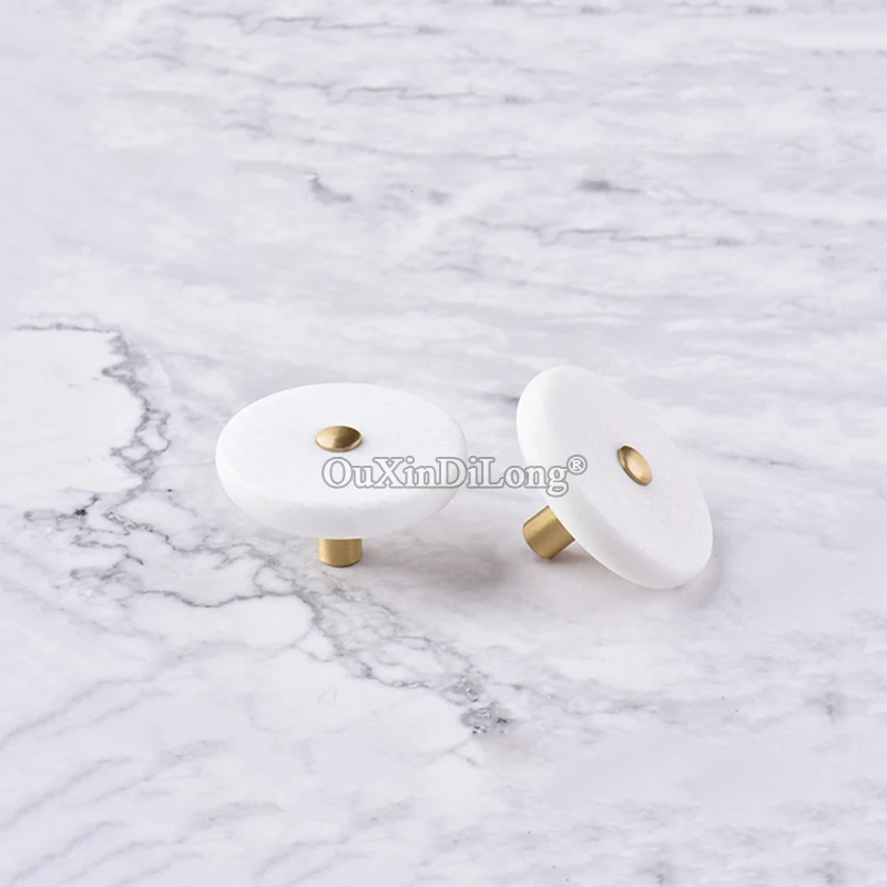 

Luxury European 2PCS Brass+Marble Kitchen Cabinet Door Handles Cupboard Wardrobe Drawer Wine Cabinet Pulls Handles and Knobs