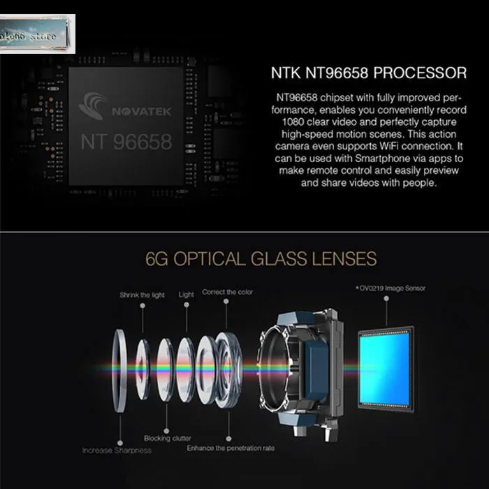 SOOCOO S80 экшн камера Водонепроницаемая мини видео встроенный wifi Спортивная DV Starlight