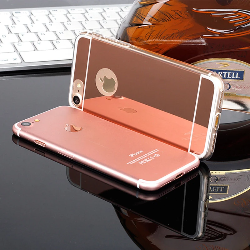 Модный Роскошный мягкий чехол накладка для iPhone 8 Plus 5 5S SE 6 6S 7 зеркальный защита