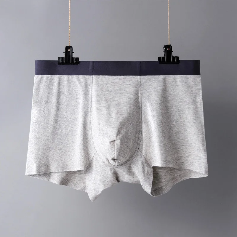 light gray Мужские Модальные Бесшовные дышащие с талией чистый цвет Чжуншань боксер удобный материал L-3XL - Цвет: light gray