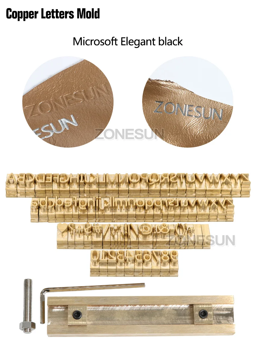ZONESUN DIY Пользовательский логотип Т-образный слот медный Алфавит символ цифры кожа дерево логотип штамп плесень брендинг железо штамповка плесень набор