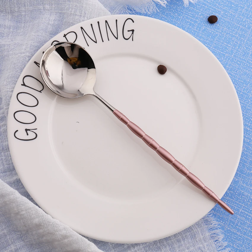 Лидер продаж 4 шт. бамбуковые португальский розовые и серебряные столовые