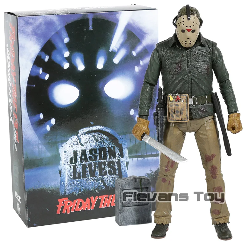 Friday The 13th Part VI Jason Lives Jason Voorhees ПВХ фигурка подвижная модель фигурка игрушка - Цвет: Jason Lives box