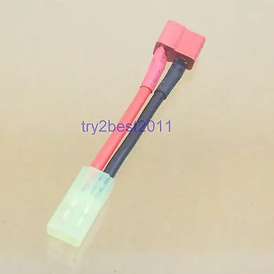 Адаптер Mini Tamiya female to Female T Plug (стиль Deans') с проводом 5 см 14awg|Соединители| |