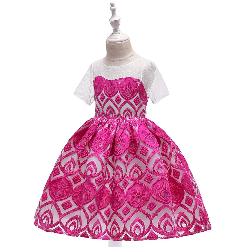 Elegante vestido de princesa para nignas y nignos vestidos de boda para nignas vestido de fiesta para nignas 3 4 5 6 7 8 9 10 de 12 - Цвет: Розово-красный