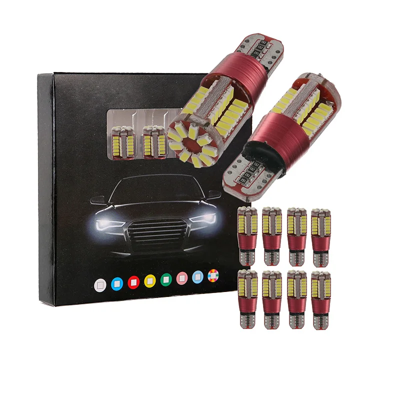 2 шт. T10 Led Canbus W5W 3014 57SMD белые Автомобильные светодиодные лампы интерьерные для
