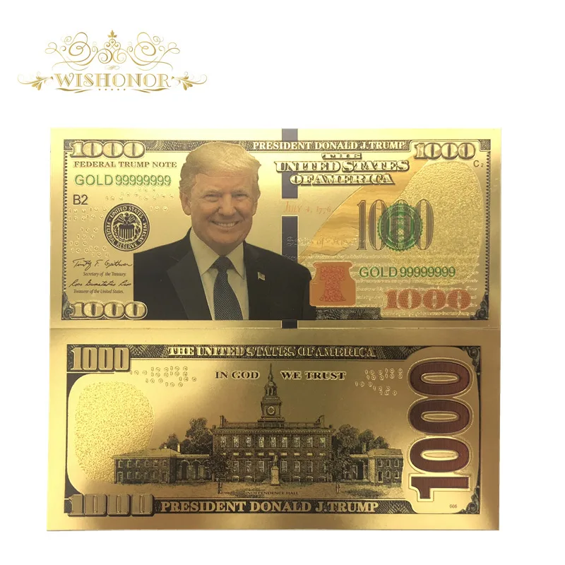 Сувенирные подарки за 10 шт./лот для красивых банкнот США Дональд Трамп банкноты