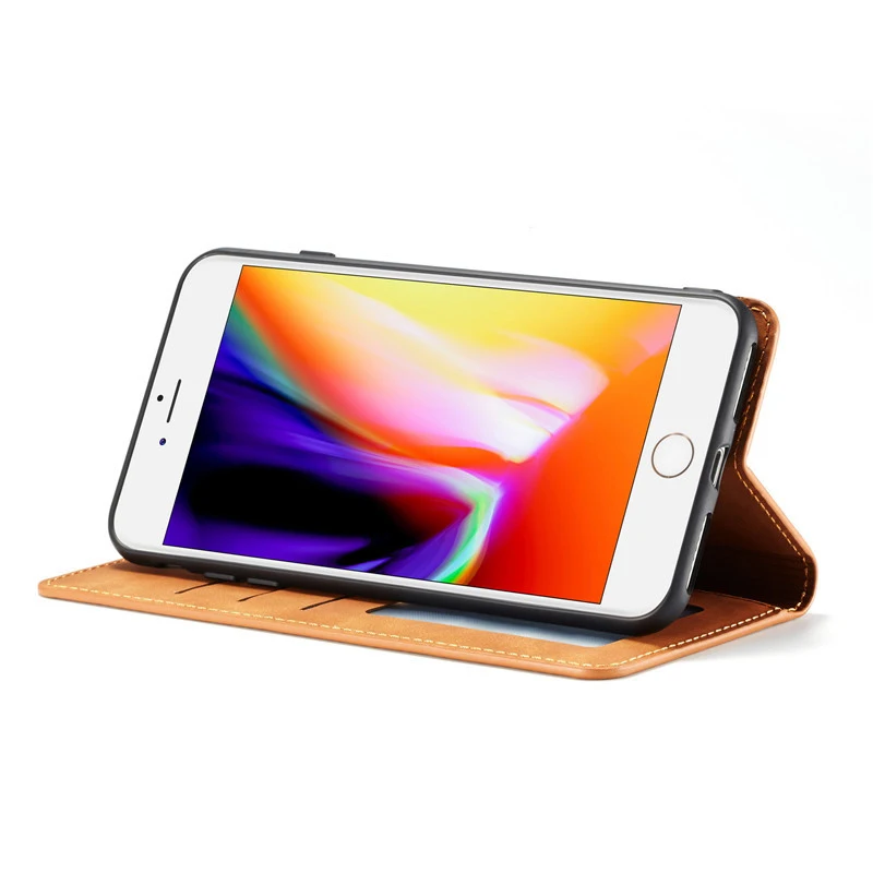 Магнитный флип-чехол для iPhone 7, 8 Plus, 8 plus, Роскошный кожаный бумажник, держатель для карт, подставка, защитный чехол Etui для iPhone7plus, чехол