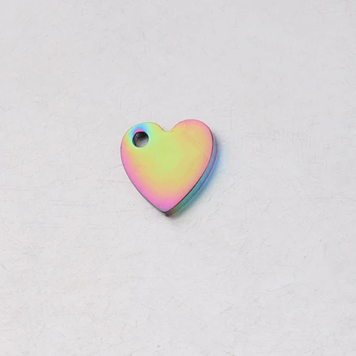 small rainbow Fnixtar маленькое сердце большое полое Сердце зеркальные шармы из полированной нержавеющей стали DIY Шарм для соответствия 20 шт./лот - Окраска металла: small rainbow