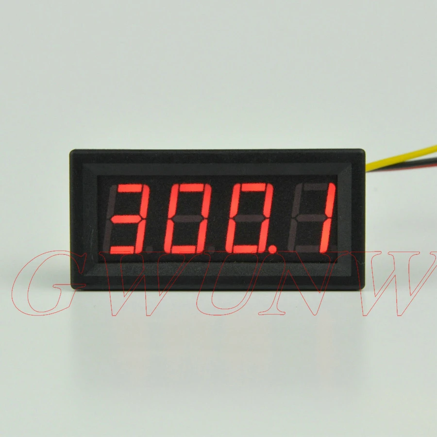 

GWUNW BY456V DC 0-300.0V (300V) 4 bit digital voltmeter Panel Meter red blue green 0.56 inch Voltage Tester Meter